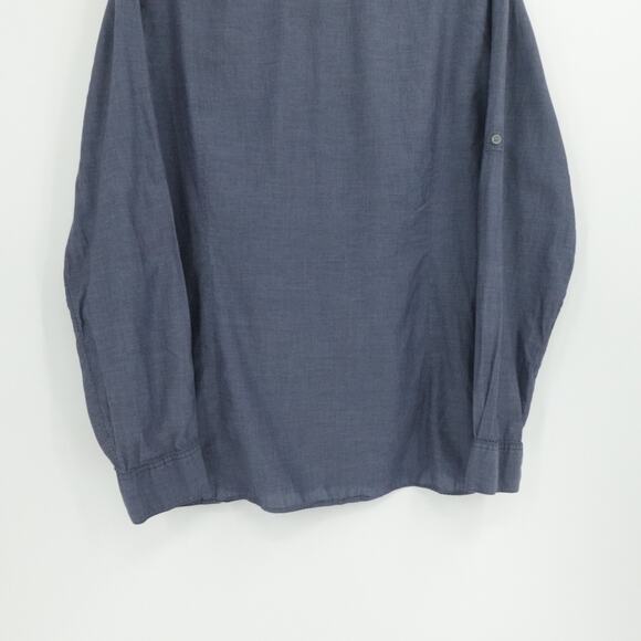 John Varvatos Shirt Mens XXL Blue Long Sleeve Roll Tab Pocket Lightweight Preppy - Picture 10 of 12